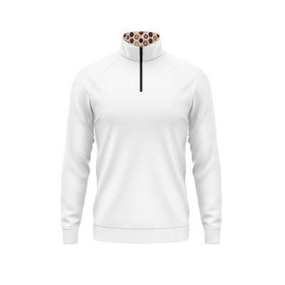 Men's Solid Pullover with Custom Interior Print – Quarter-Zip
