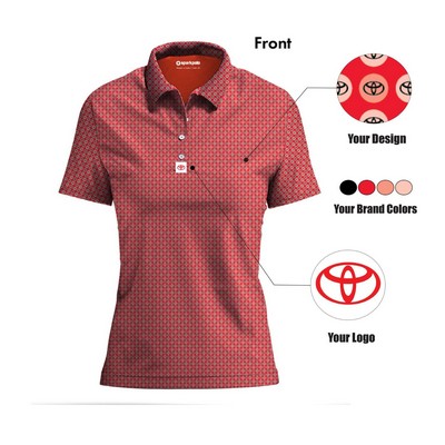 Women's Custom All-Over Print Polo – Short Sleeve