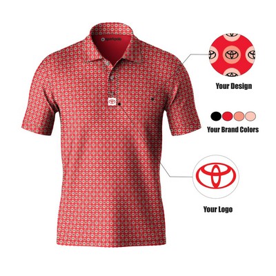 Men's Custom All-Over Print Polo – Short Sleeve