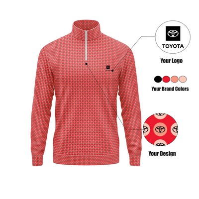 Men's Custom All-Over Print Pullover - Quarter Zip